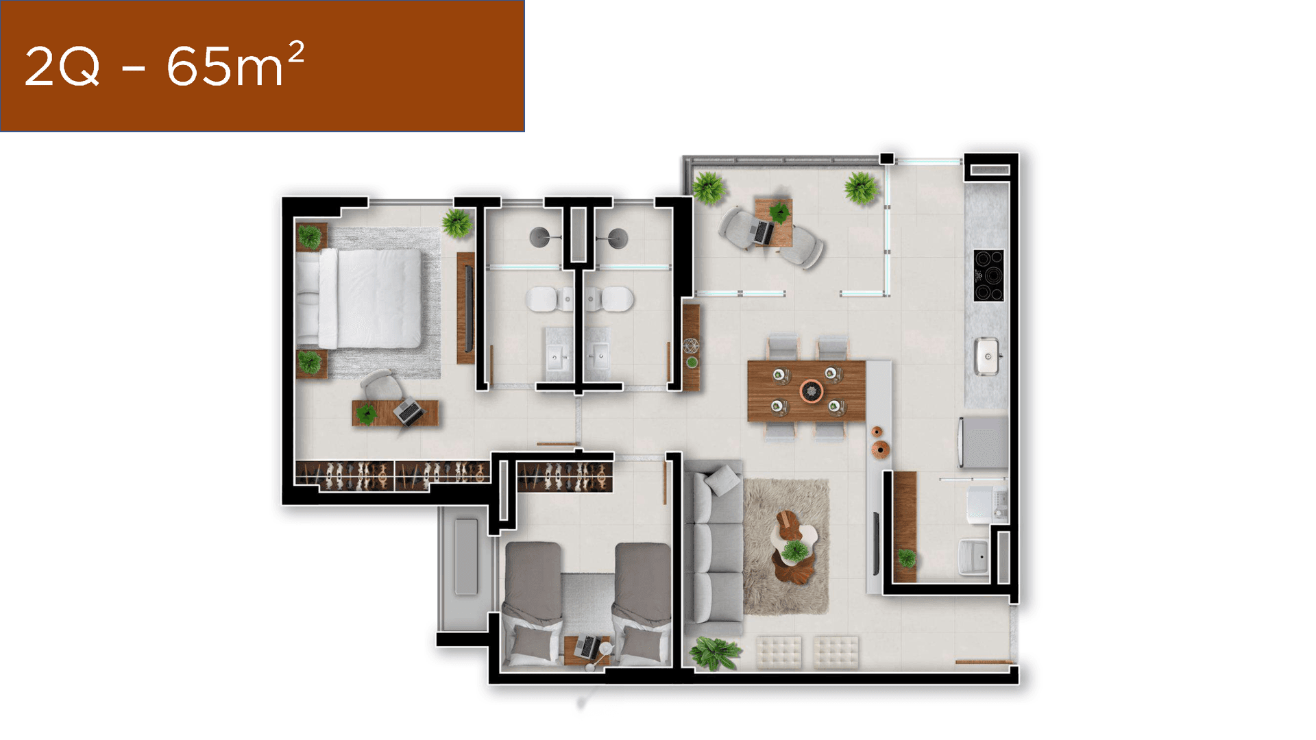Ágio Primus Parque - 2 Quartos S/1 Suíte 65m² - Nascente - Andar Alto