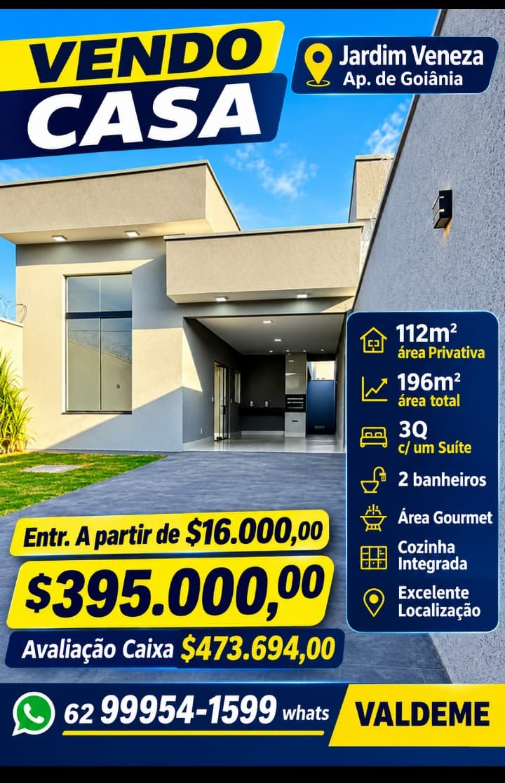 CASA 112m² - Jd Veneza - Ap. Goiânia