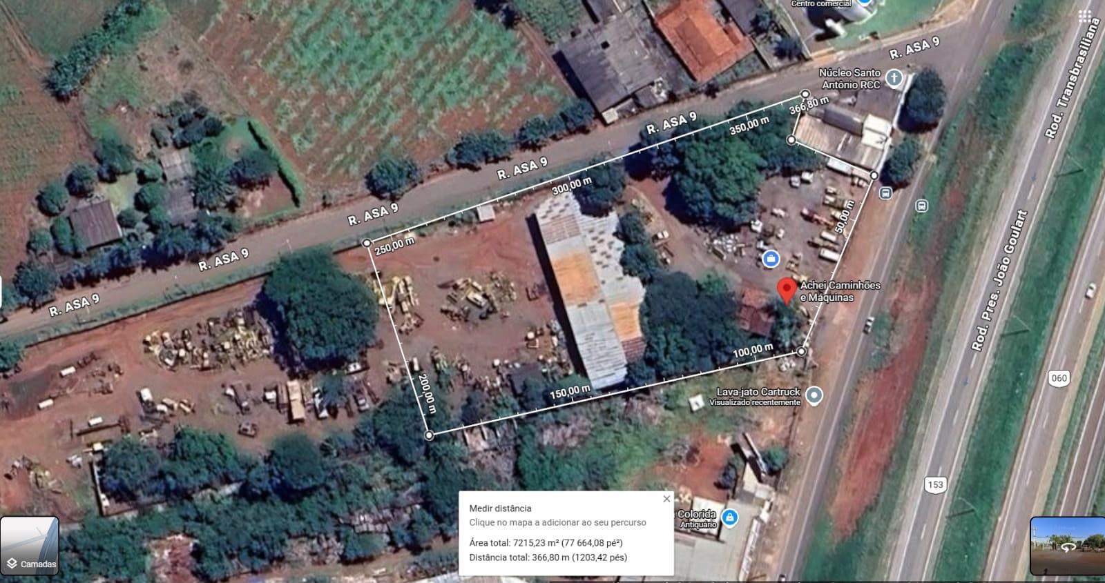 Área Comercial para Locação às Margens da BR-153 - 7.215 m²