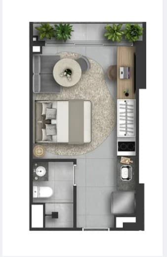 Studio de 22 m² na planta, já quitado, no Setor Bueno
