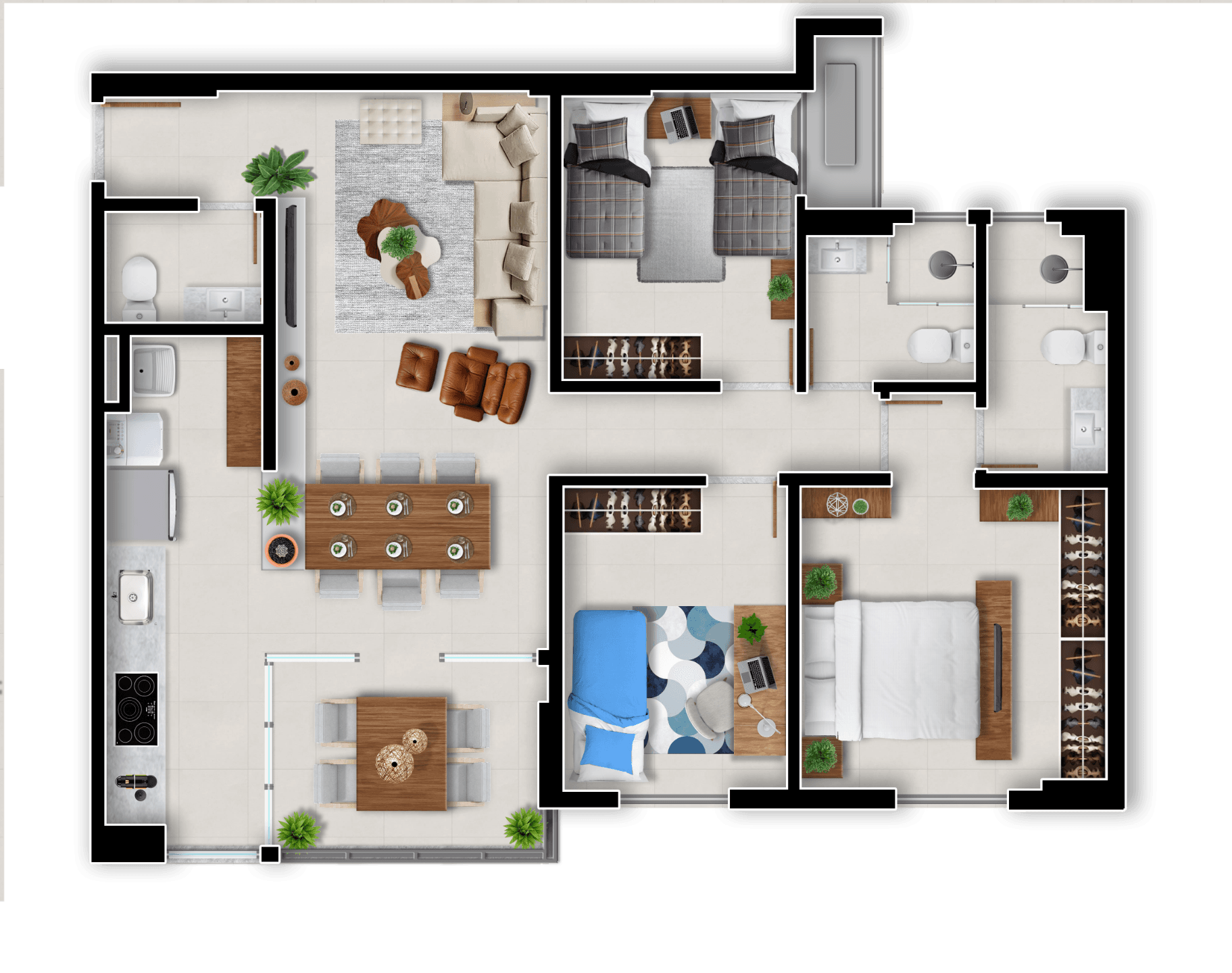 Apartamento 3Q - Primus Parque - Vila Rosa