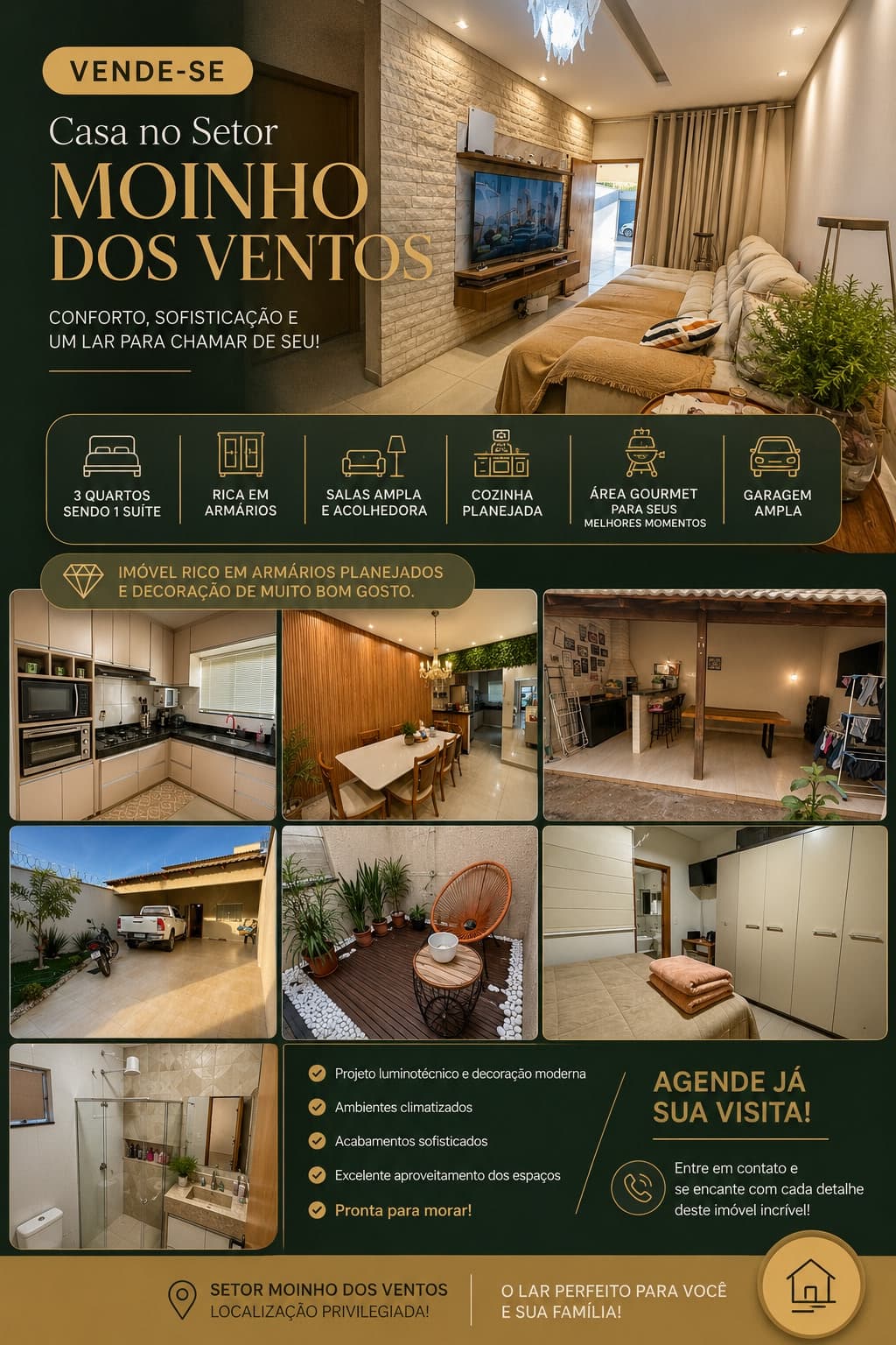 Casa à Venda no Moinho dos Ventos em Goiânia – 3 Quartos, 1 Suíte