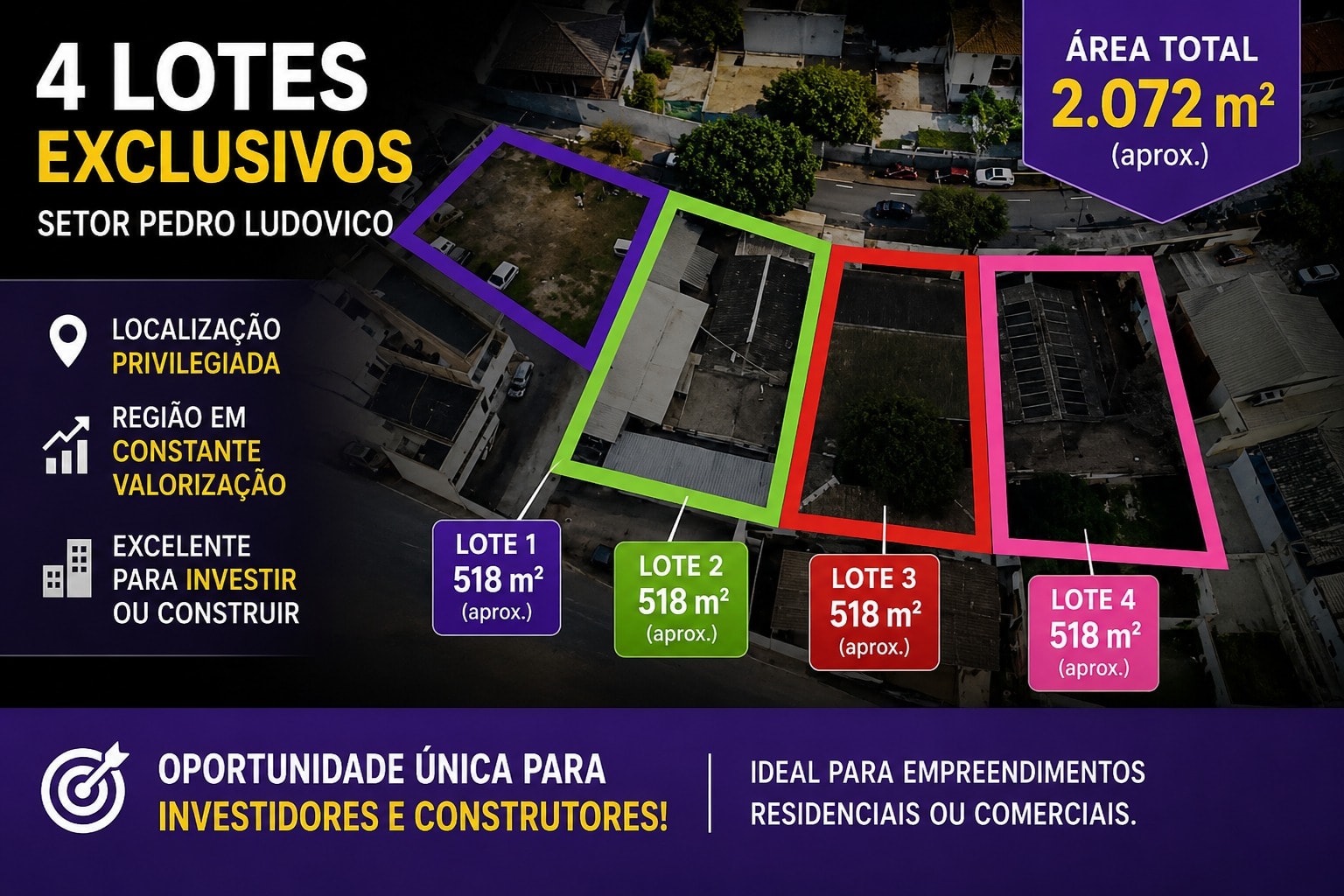 Lote 518 m² Setor Pedro Ludovico Exclusivos à Venda