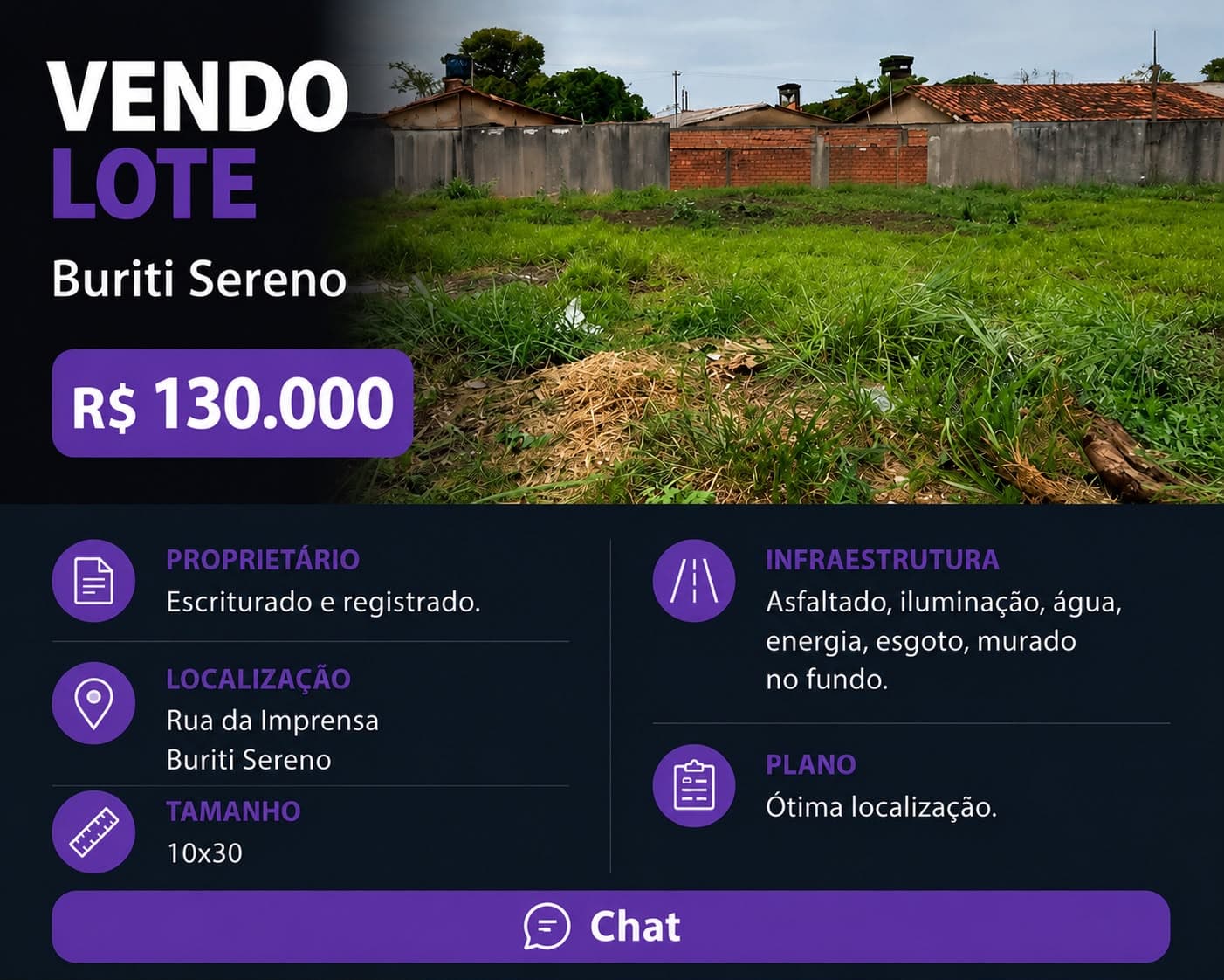 BURITI SERENO LOTE 300 m² À VENDA | – APARECIDA DE GOIÂNIA