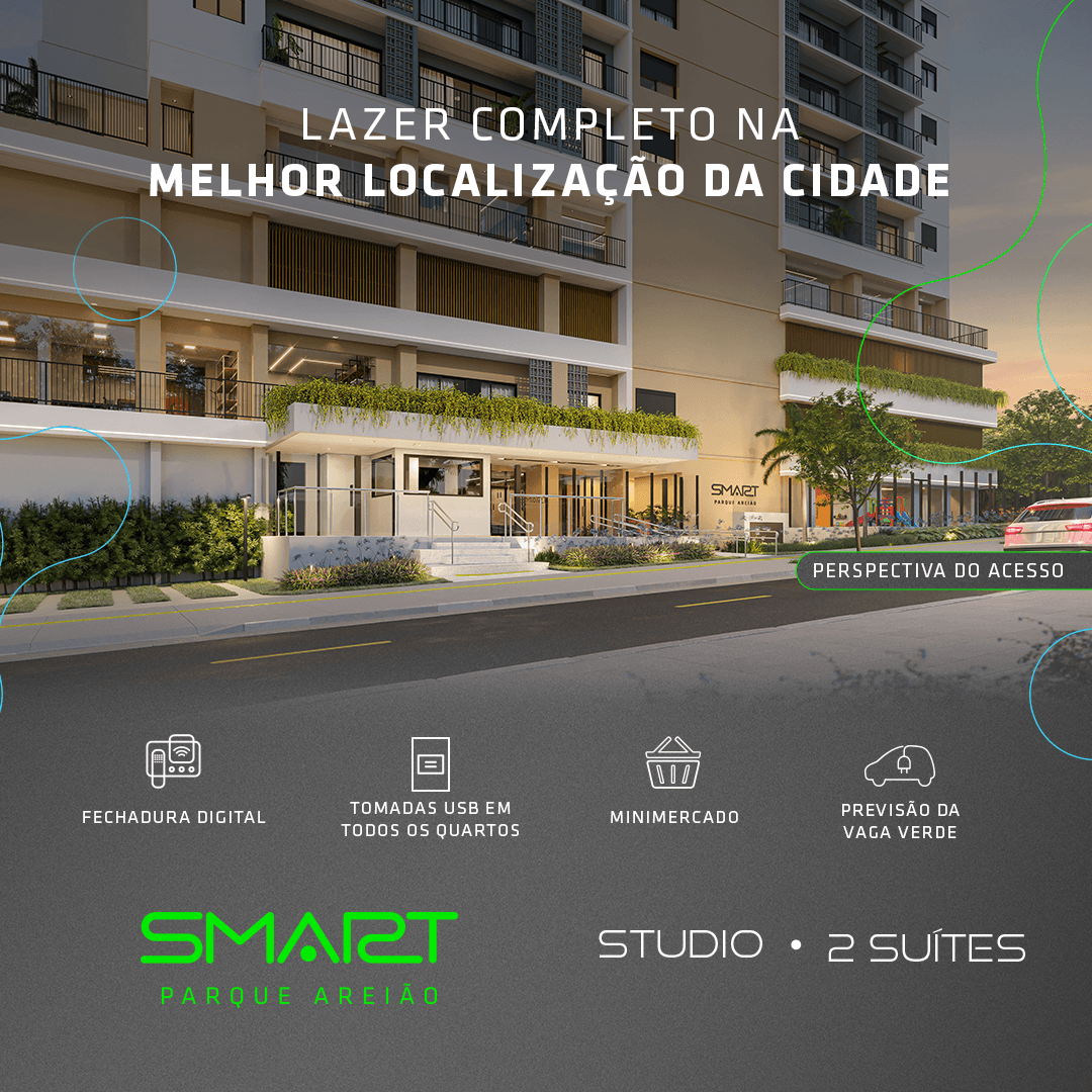 SMART PARQUE AREIÃO | STUDIO (1 Q) NO 20º ANDAR | VISTA LIVRE | AO LADO DO PARQUE AREIÃO