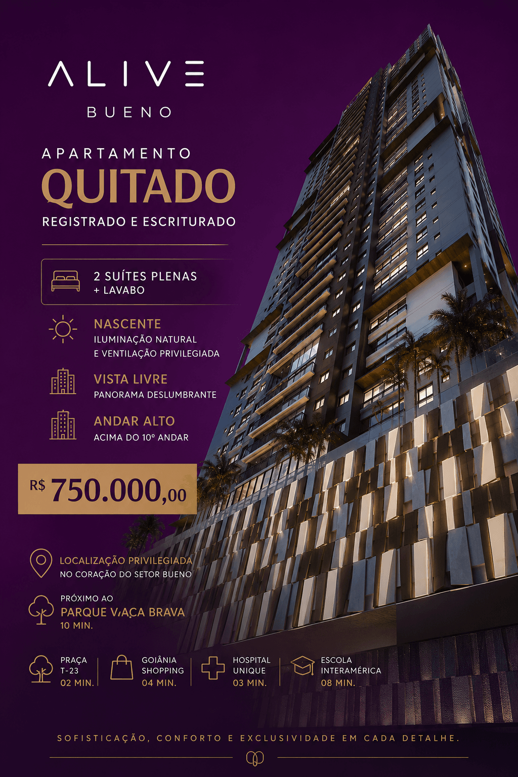 Apartamento 2 Suítes Plenas com Lavabo, Setor Bueno